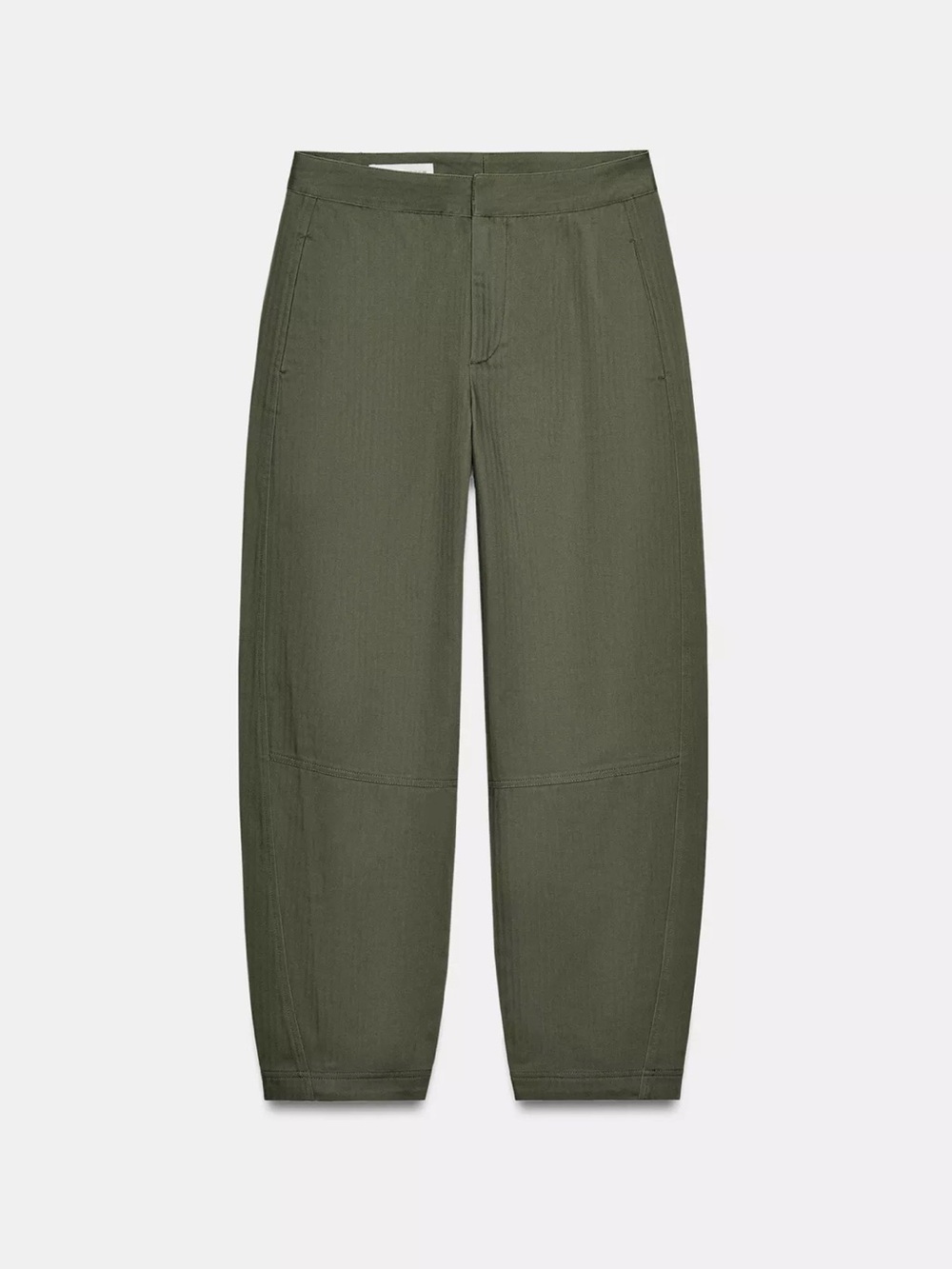 Zara Olive Green Barrel Leg Trousers